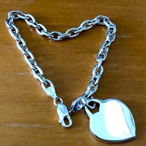 Heart link charm bracelet
